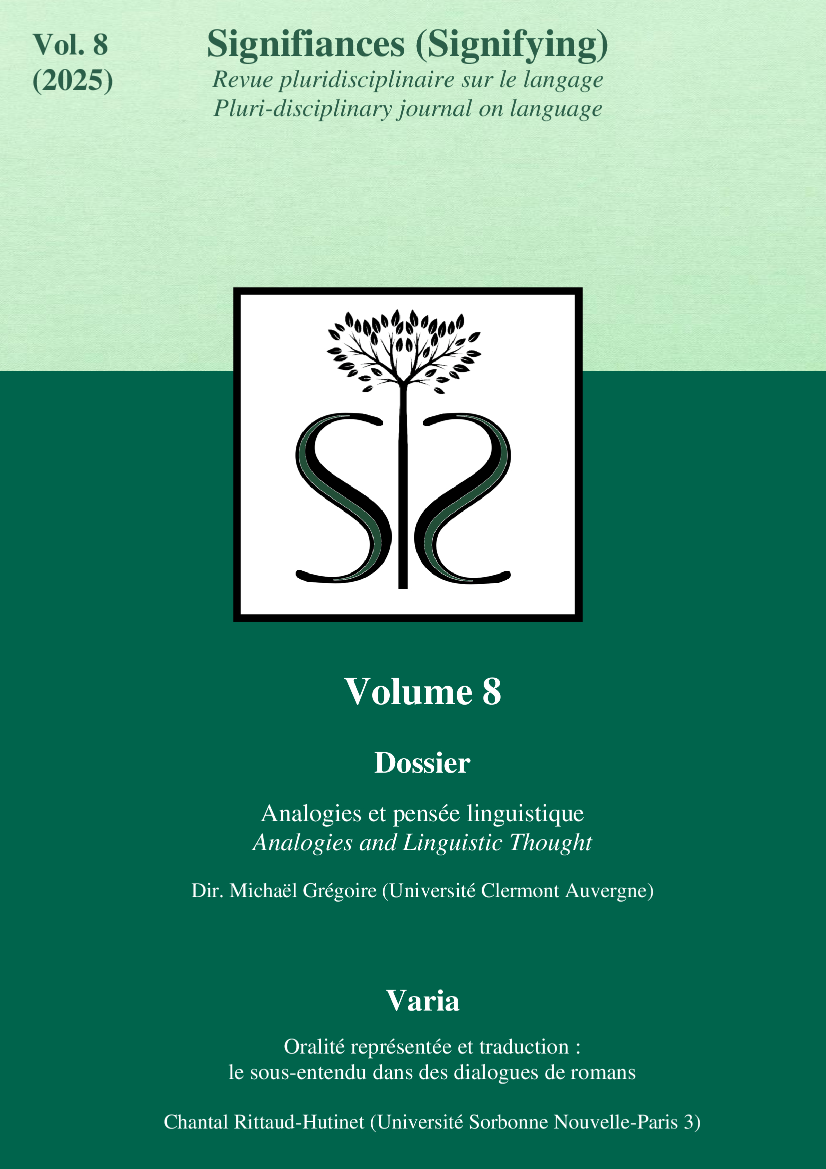 					Afficher Vol. 8 No. 1 (2025): Analogies et pensée linguistique
				